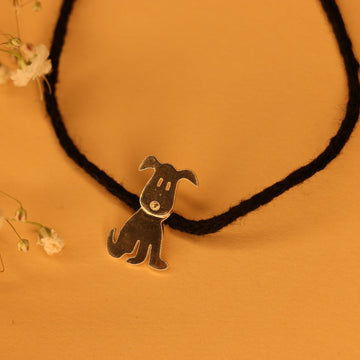 3D Dog shaped kids black thread nazarbattu